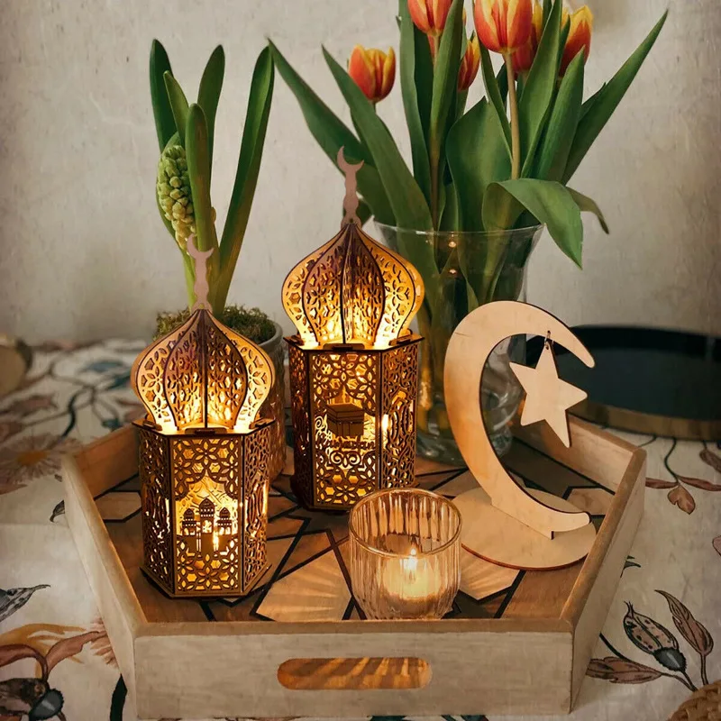 

Ramadan Palace Decorations With Led Lights Muslim Festival Light Lantern EID Mubarak Decor For Home Islam Muslim Party Supplies