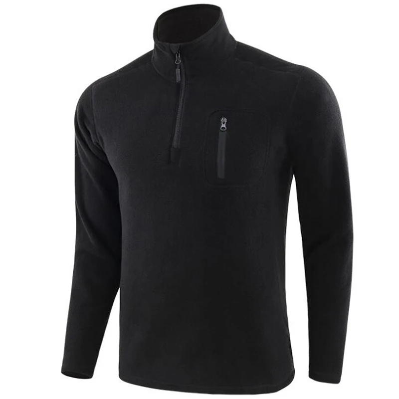 Флисовая теплая футболка мужская повседневная осенне-зимняя с длинным рукавом