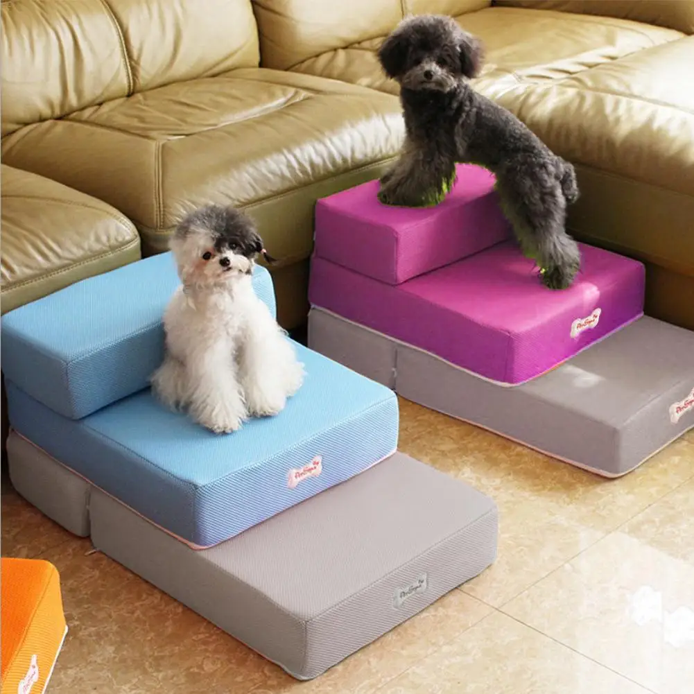 

Pet Stairs Breathable Mesh Foldable Pet Stairs Detachable Pet Bed Dog Ramp 2 Steps Ladder For Small Dogs Puppy Cat Dropshipping