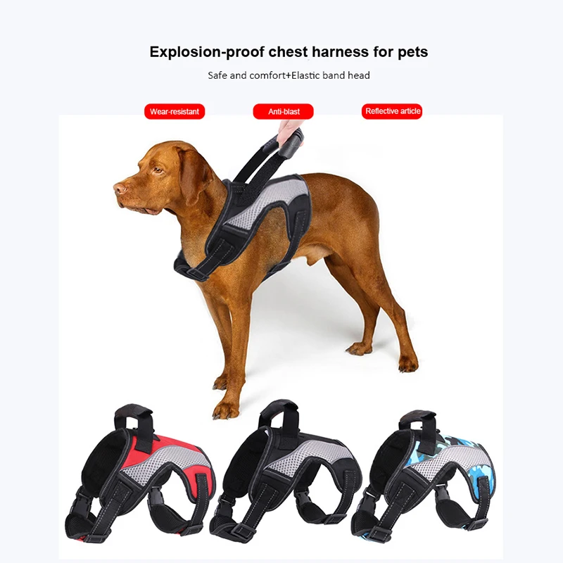 

Pet Dog Harness Adjustable Reflective Breathable Vest Traction Rope Suitable For Medium And Large Dogs Go Out Belt Rope Leash