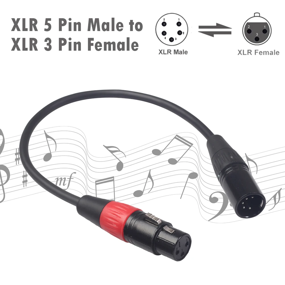 2 шт. XLR кабель 5-контактный штекер на 3-контактный гнездо удлинительные кабели для