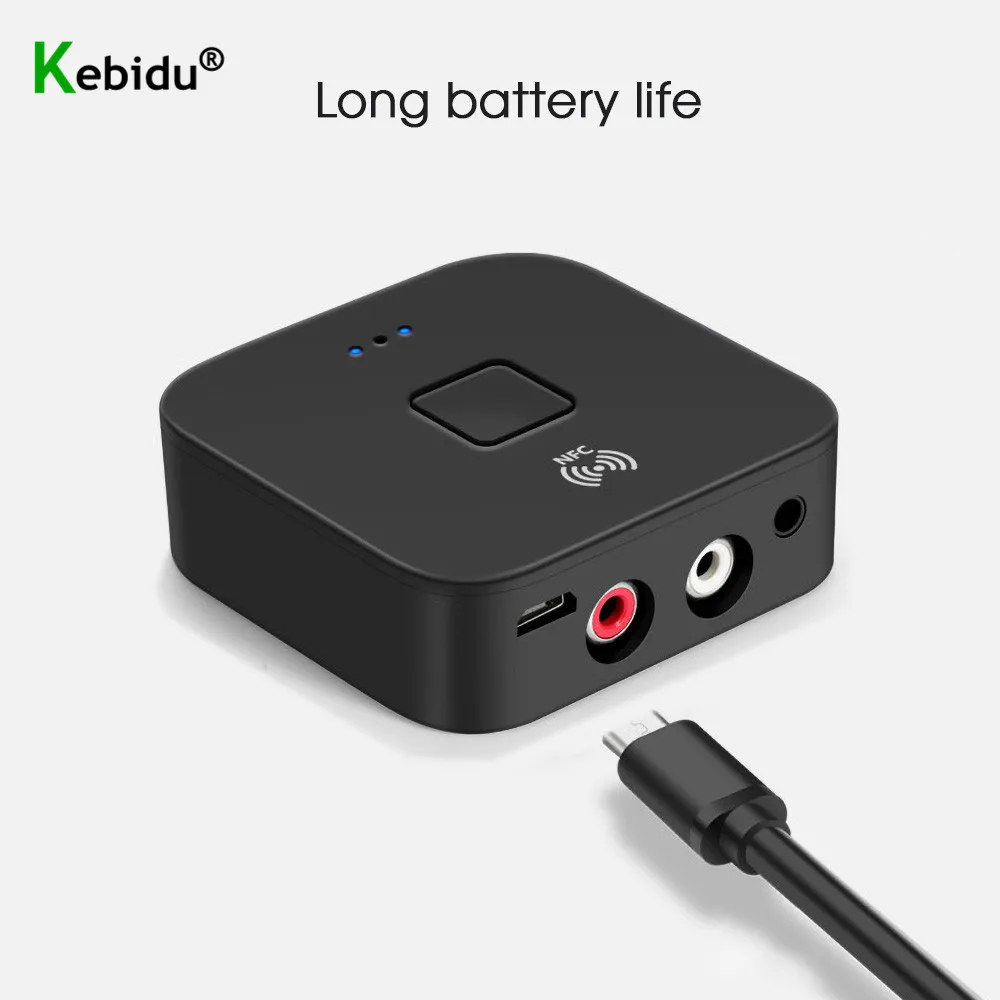 KEBIDU Bluetooth 5.0 Receiver Support NFC RCA 3.5mm AUX HiFi Wireless Adapter Stream Music For Speakers Headphone Car Kit | Электроника