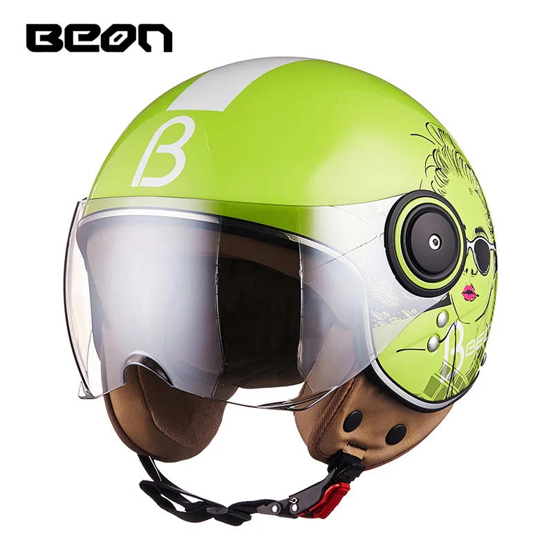 11 BEON moto rcycle винтажный скутер 3/4 шлемы с открытым лицом Ретро шлем E-bike шлем, одобренный ECE Italy moto casco - Цвет: 11