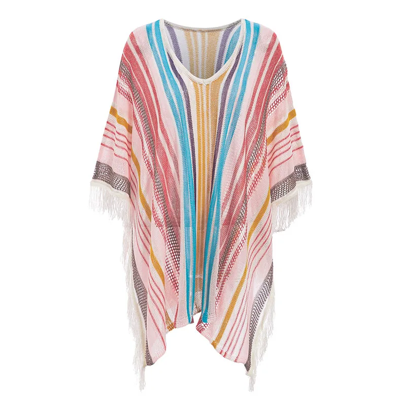 Пляжная одежда с бахромой в стиле бохо накидка на шнуровке бикини большого