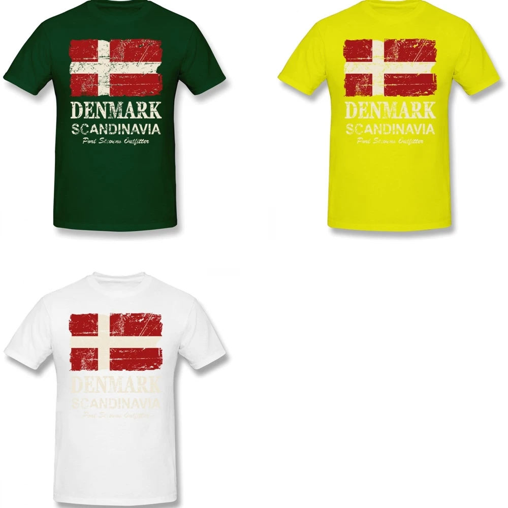 Замена белая футболка Размеры S M L Xl 2xl 3XL Дания флага в стиле хип хоп летние с