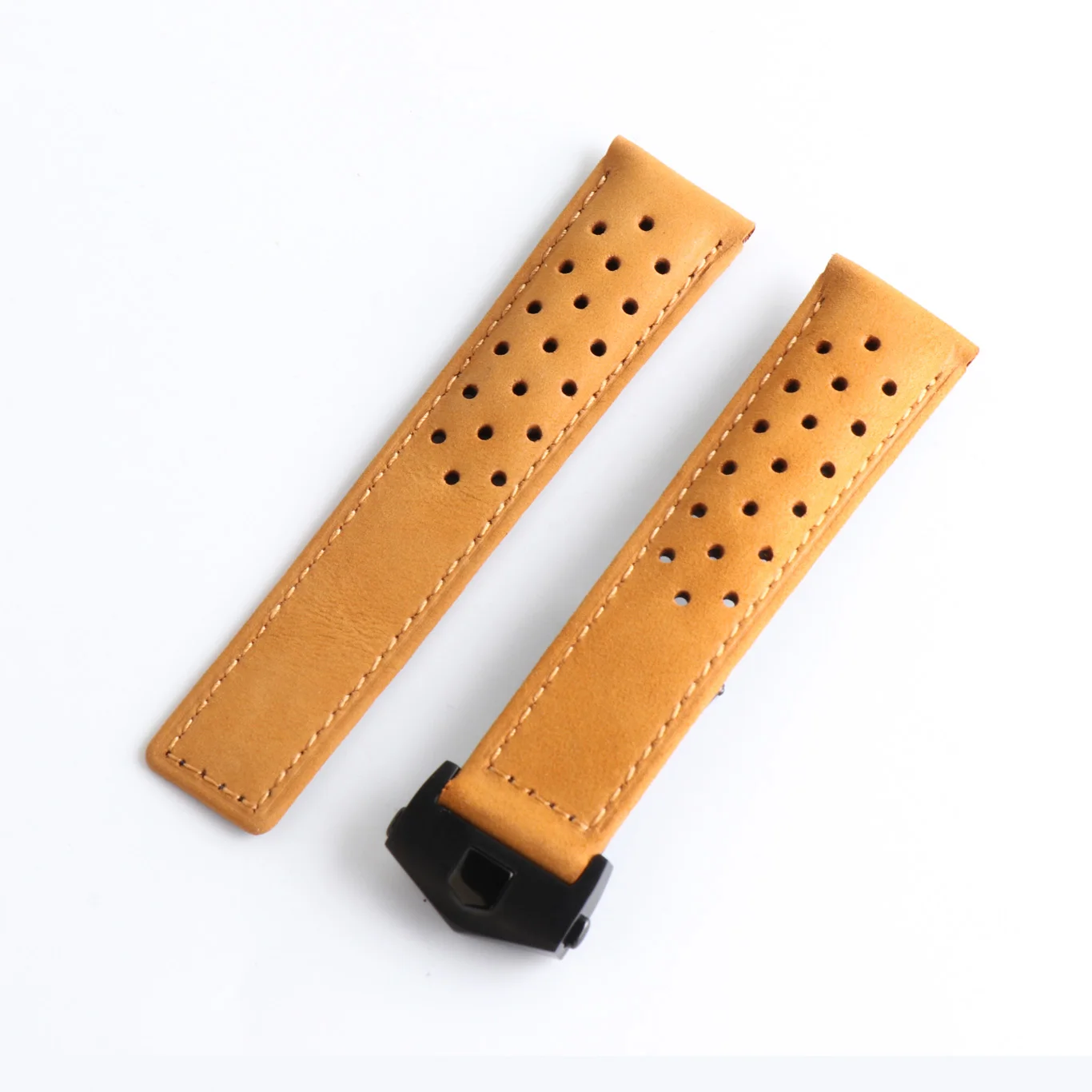 

Watch Band Bracelets 22mm 24mm Soft Watch Strap Black Gray Brown Deployment Steel Clasp for MONACO Cowhide Leather Bottom for F1