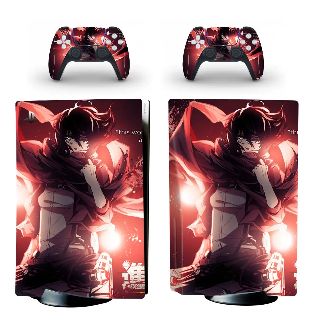 Наклейка атака на Титанов PS5 стандартная кожаная наклейка с дисками для консоли