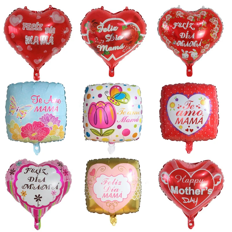 10 шт. 18 дюймов Печатный испанский muma Фольга воздушные шары супер день матери