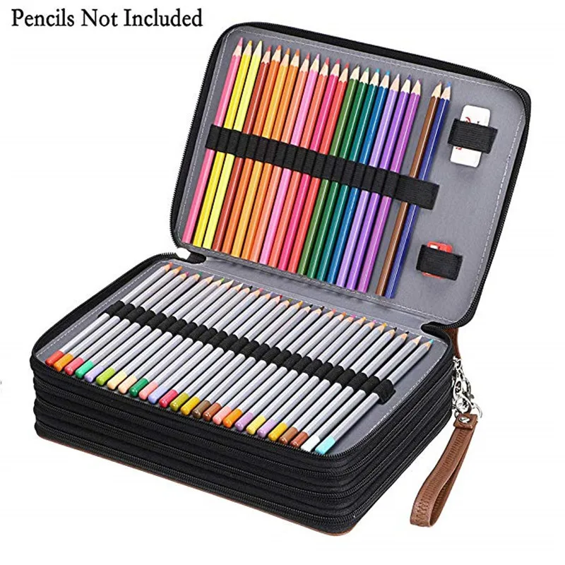 Multifunction 200 Holes Pen Box Pencil Case for Drawing Painting Art Marker Pen Super capacity Pencil Case School Stationery Bag