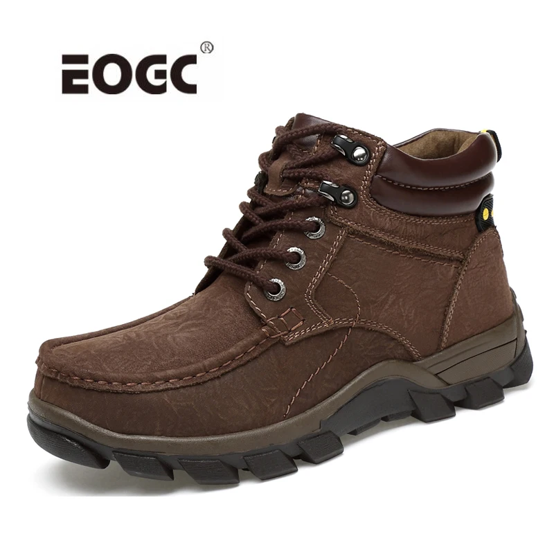 Boots Natural Nubuck Leather Winter Shoes Outdoor Waterproof