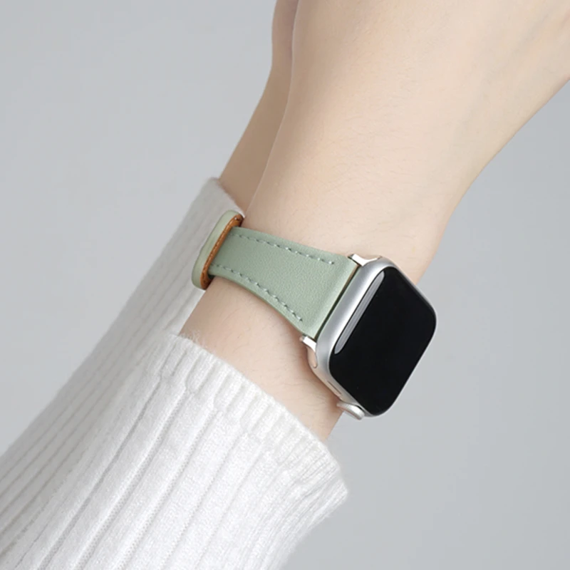 

Genuine Leather Strap For Apple Watch 7 6 SE Band 44mm 40mm 45mm 41mm Smartwatch iWatch Series 3 4 5 6 se 42mm 38mm Watchbands
