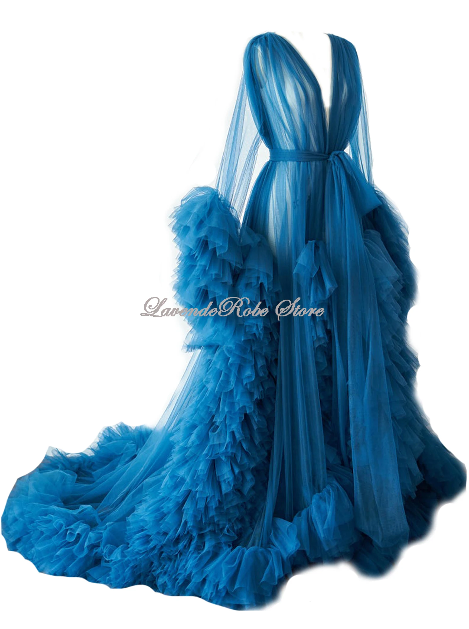 

Sexy Women Robe Green Bathrobe Pajamas Tulle Dressing Gown Custom Perspective Sheer Bathrobe Pregnant Photoshoot Dress