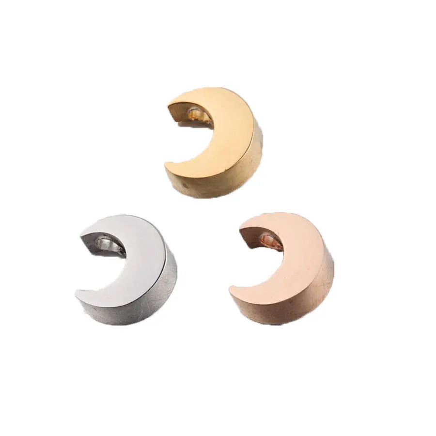 

Бусины-Луны 20 шт./лот 7*8 мм, размер отверстия 1,8 мм, Подвески, бусины из нержавеющей стали с зеркальной полировкой для изготовления самодельны...