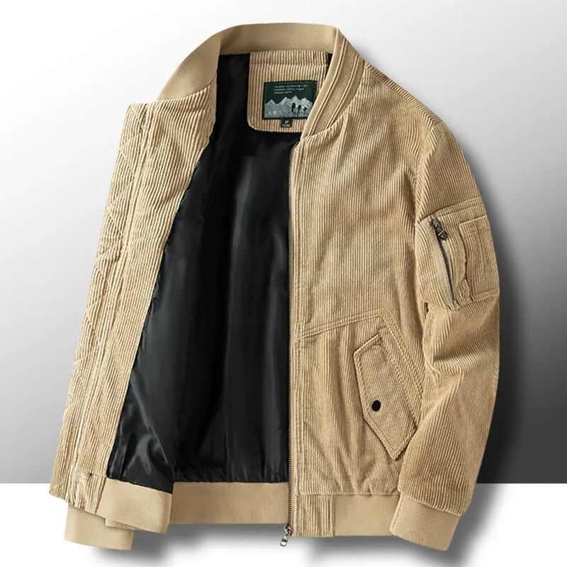 Новинка Вельветовая куртка для осени и зимы мужская хлопковая с лацканами