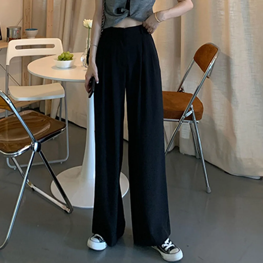 Новинка лета 2020 Свободные повседневные штаны тонкие прямые брюки широкие