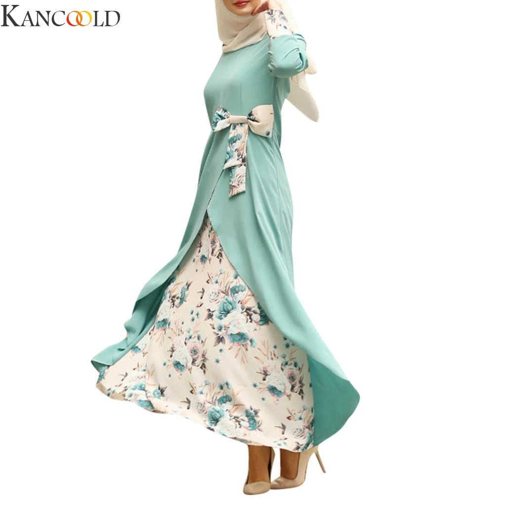 KANCOOLD для женщин бабочка лук цветочный длинное коктейльное мусульманское платье