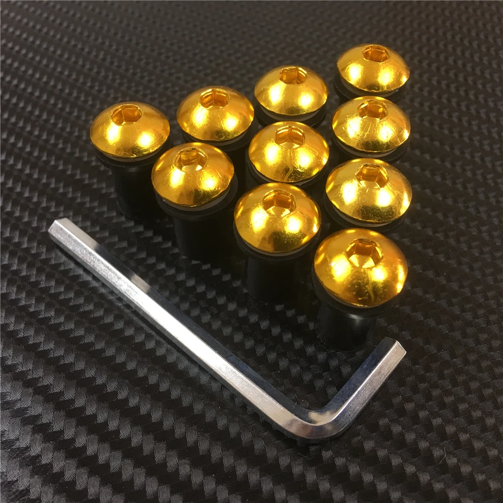 Болты для ветрового стекла мотоцикла 5 мм 10 шт. винты крепежные гайки Suzuki GSXR 600 750