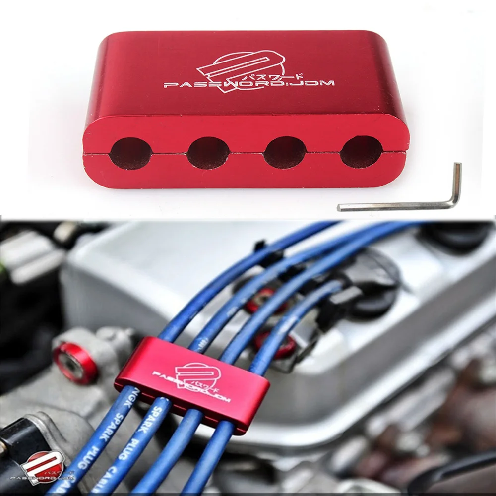 

RASTP Blue/Purple/Silver/Gold/Red High Quality JDM Style Spark Plug Wire SPW Separators 4 Holes Wire Separator RS3-HR006
