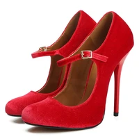modern ladies dress shoes party ballroom dancing shoe for women leopard velvet high heel 13cm buckle females character shoes