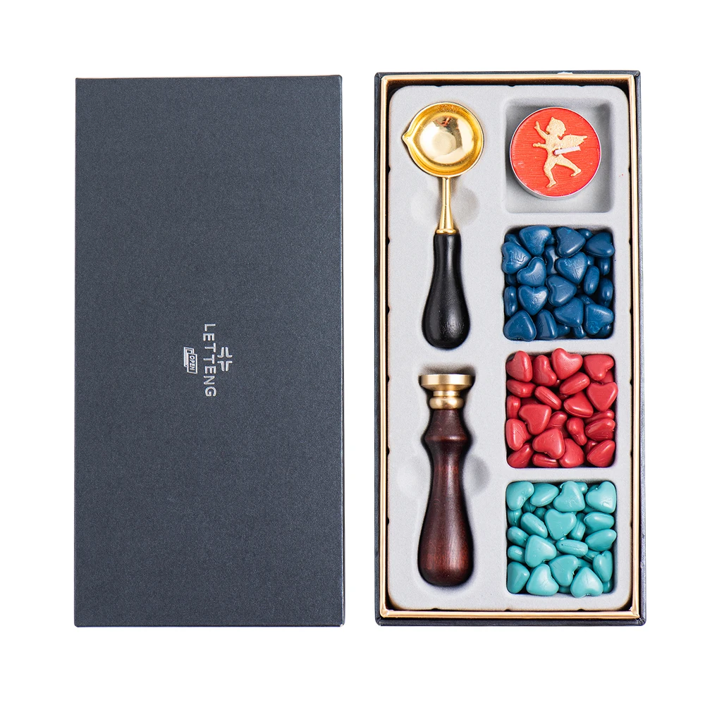 Romantic Vintage Fire Seal Set Gift Blessing Envelope Love Heart Wax seal stamp bullet journal decoration | Дом и сад