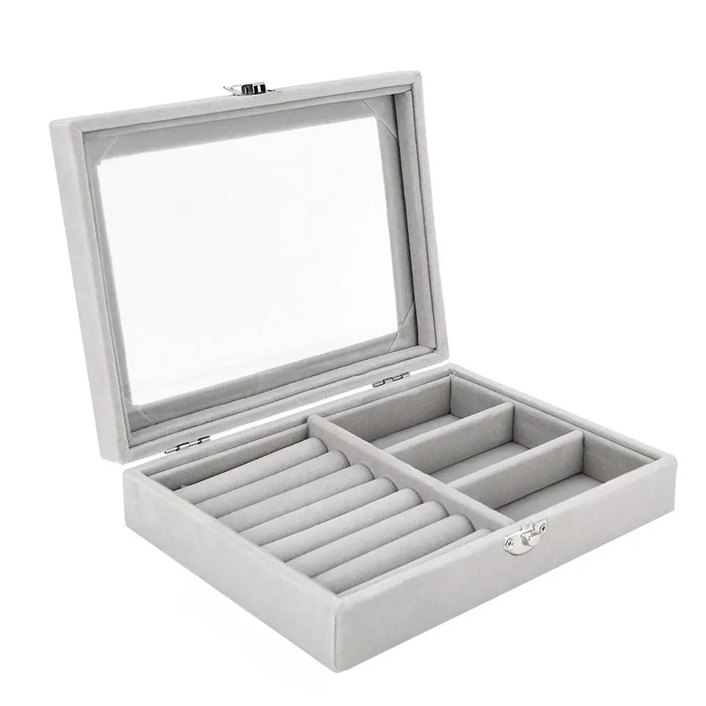 Многофункциональная бархатная коробка для хранения ювелирных изделий два в