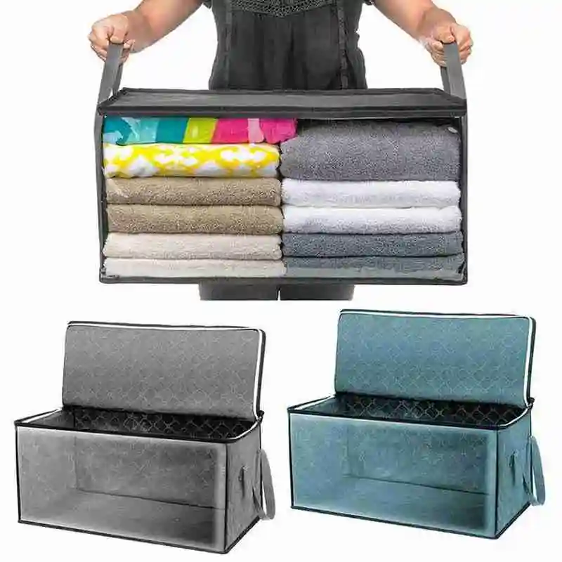 

Hot sale Non-woven Storage Box Quilt Foldable Storage Box Storage Wardrobe Dust-proof And Clothing Bag Moisture-proof J8N4