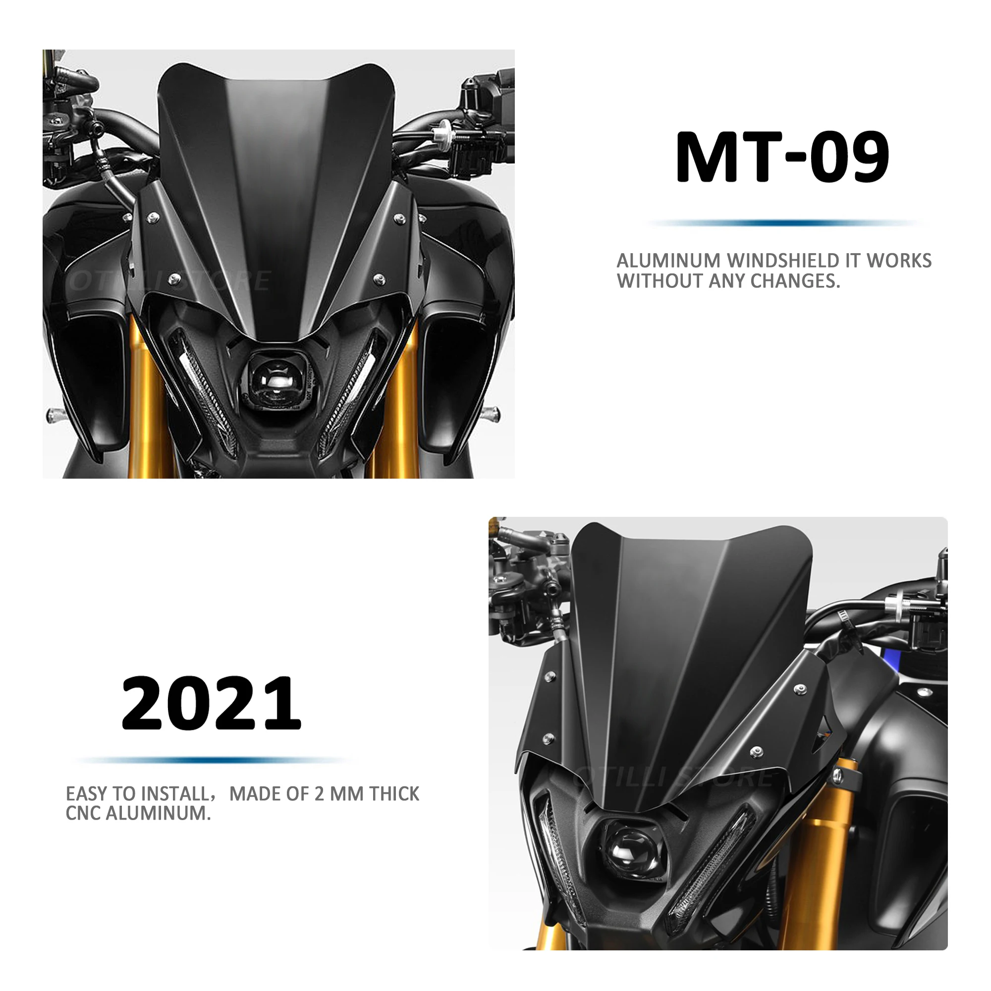 2021 FOR YAMAHA MT-09 /SP Motorcycle Accessories Windshield Wind Shield Screen Windscreen Deflector | Windscreens &amp Deflectors