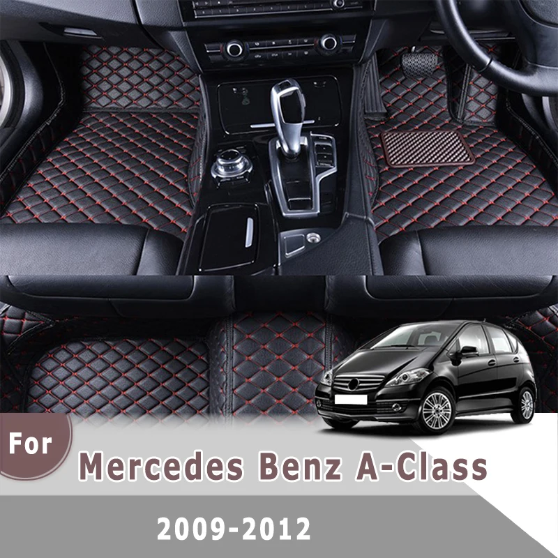 

RHD автомобильные коврики для Mercedes-Benz A-Class 2012 2011 2010 2009 Авто Интерьер Аксессуары для укладки на заказ спереди и сзади коврик для ног