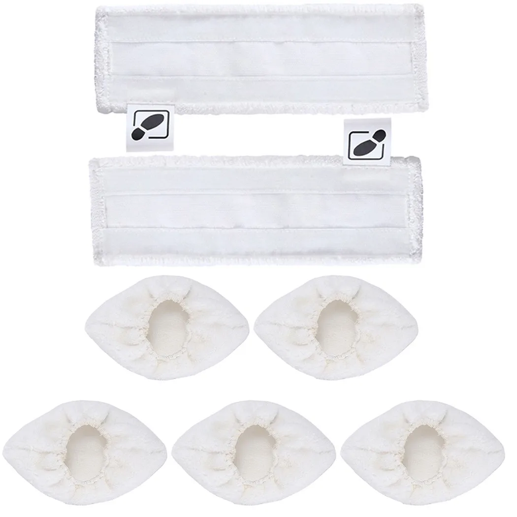 

2*Cleaner Cloth Pads 5*Mop Covers Steam Cleaner Floor Cloth Pads+Mop Covers For Karcher Easyfix SC1 SC2 SC3 SC4
