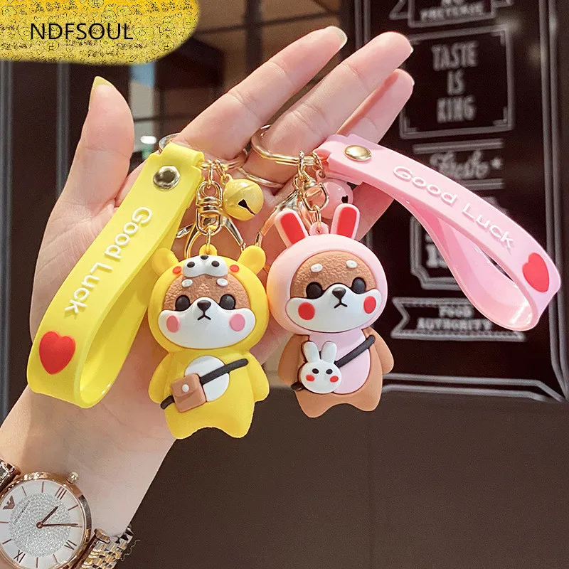 

Cartoon Cute Bear Keychains Women Girls Charm Bags key chain Accessories Pendant Car New Key ring