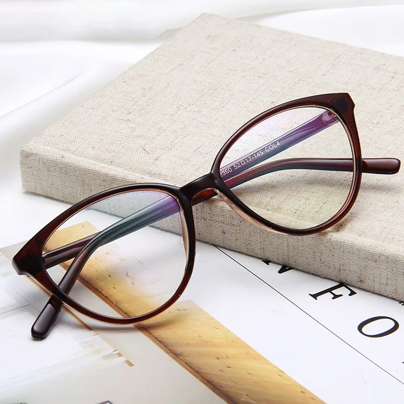 SO& EI, модные женские очки кошачий глаз, оправа, прозрачные линзы, винтажный узор, мужские Оптические очки, оправа, может быть оснащена близорукостью