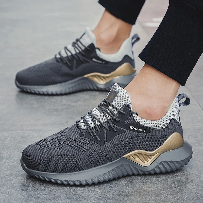 

leisuresneaker comfortable men Sneakers zapatos sapato Men Male causal knitting fashion Light solid 39 sports on black Sneaker