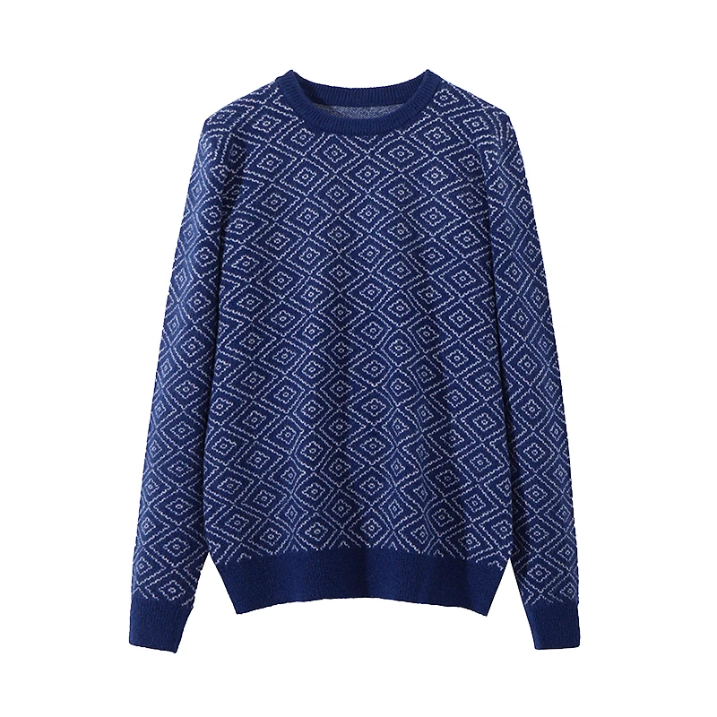 Мужской кашемировый свитер с круглым вырезом и длинным рукавом | Мужская одежда