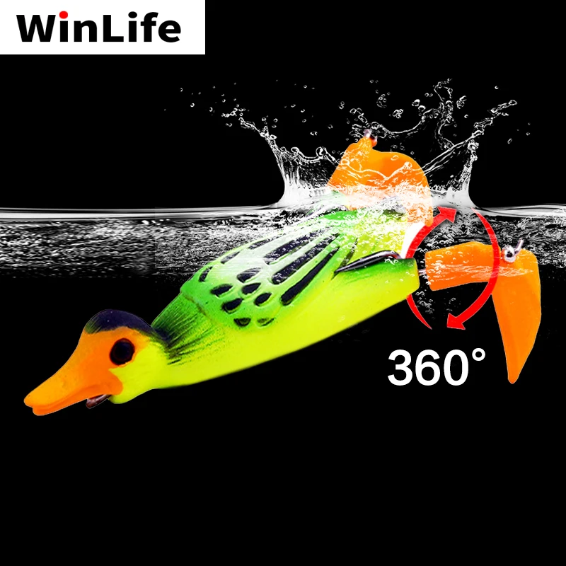 Winlife 1pc пропеллер Флиппер утка рыболовные приманки погружение в воду рыболовная