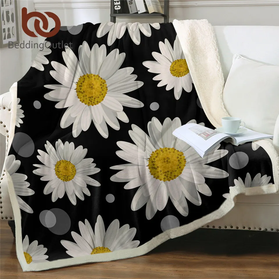 

Постельные принадлежности Outlet Дейзи шерпа Флисовое одеяло роскошное цветочное мягкое пушистое одеяло цветочное на заказ одеяло желтый чер...