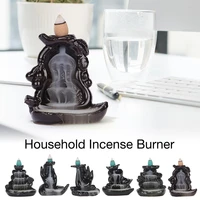 waterfall incense burner ceramic incense holder handmade ceramic backflow incense burner decor with 10 backflow incense cones