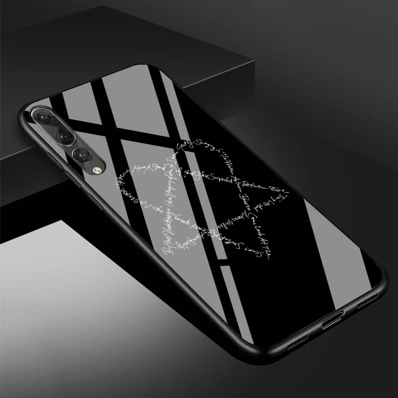 Модный чехол для телефона с логотипом Heartagram из закаленного стекла для huawei P20 P30 lite P20 P30 PRO MATE 20 lite 20 PRO Honor 10 - Цвет: B19072409-09.jpg