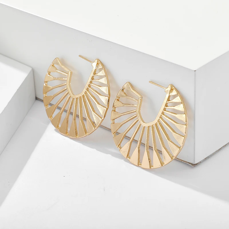 Женские серьги кольца Tocona винтажные в виде Золотой спирали Необычные