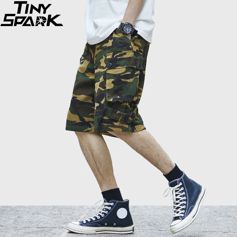 2019 хип хоп Карго короткие камуфляжные мужские Харадзюку джоггеры уличная