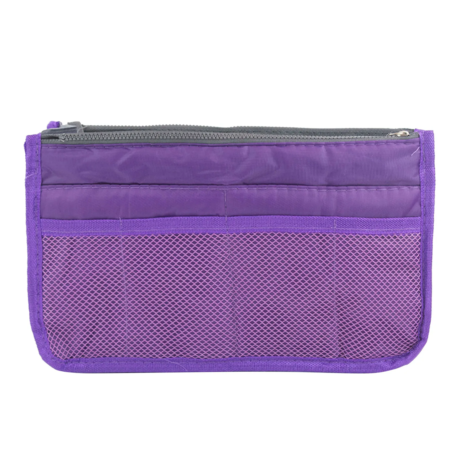 

Portable Storage Bag Multifunction Dual Zipper Cosmetic Organizer Holder outdoor Coin Purse Cosmetics 7 colours handle