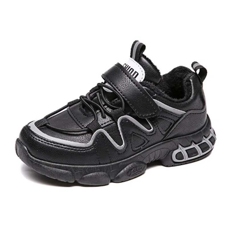 

Winter Children Sneakers Girls Running White Sports Shoes Children's Plus Cotton Warm White Pink Black Luminous Casual Shoes