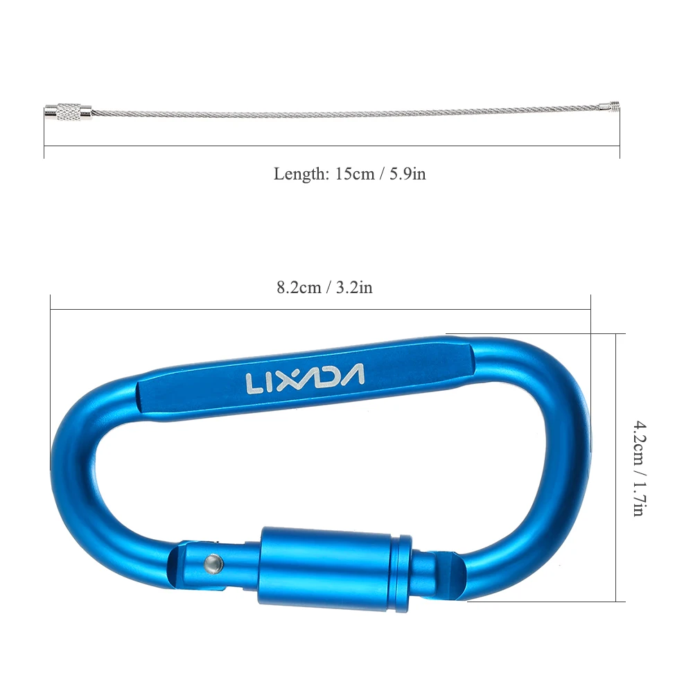 Lixada 9 шт. алюминиевый сплав D-образное кольцо Карабин зажим набор винтовой замок
