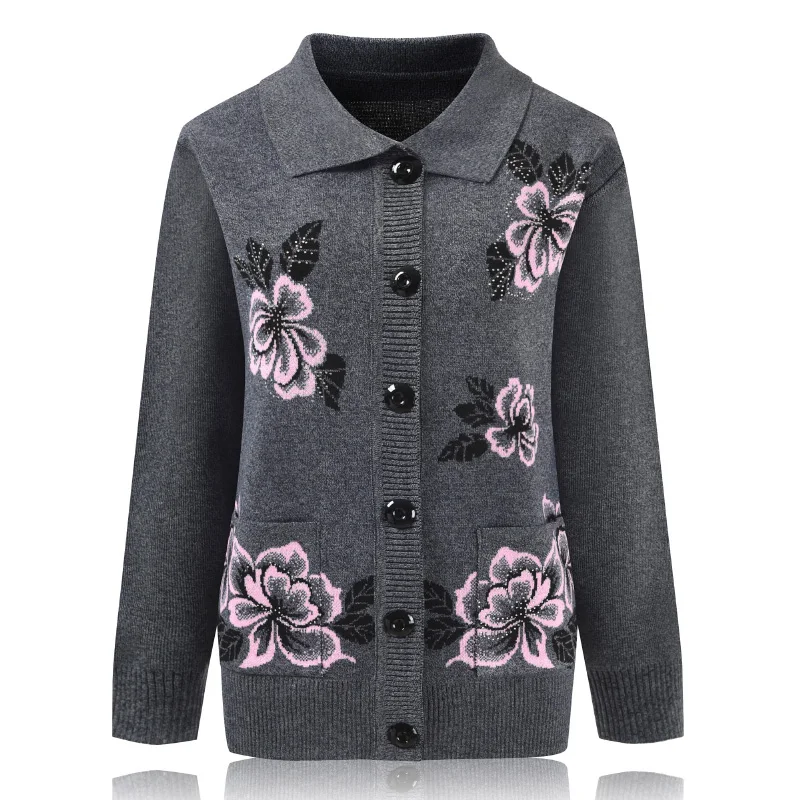 Женский свитер для пожилых людей среднего возраста новинка весенне-осенняя