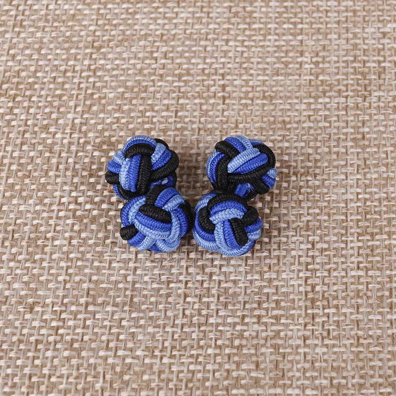 Linbaiway запонки Шелковый узелок Для мужчин классический двойной веревка шарик в