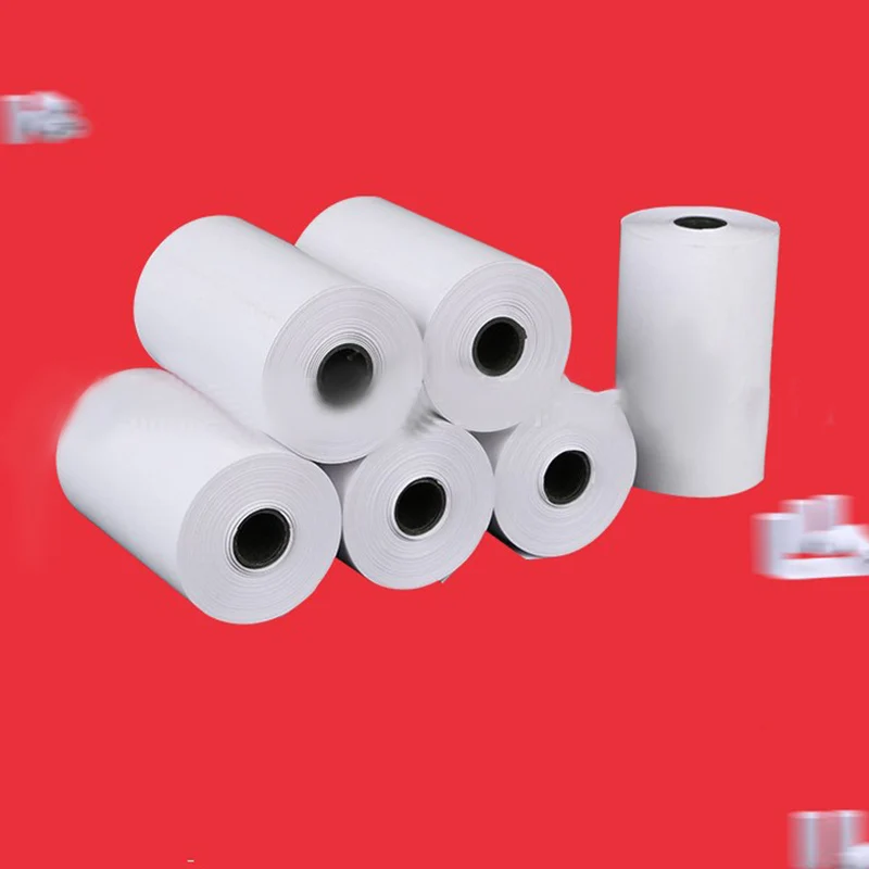 

5 Rolls Printable Sticker Paper Roll Direct Thermal Paper with Self-adhesive 57*30mm for PeriPage A6 Pocket PAPERANG P1/P2
