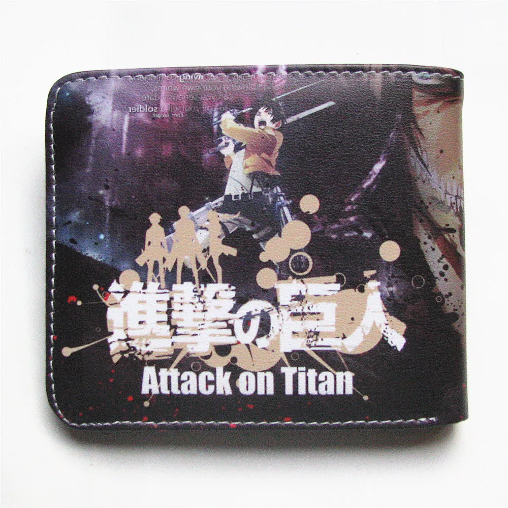 

Cartoon Attack on Titan Wallet Shingeki no Kyojin Anime Wallet Women Men Short Zipper Coin Purse Card Holder Pocket