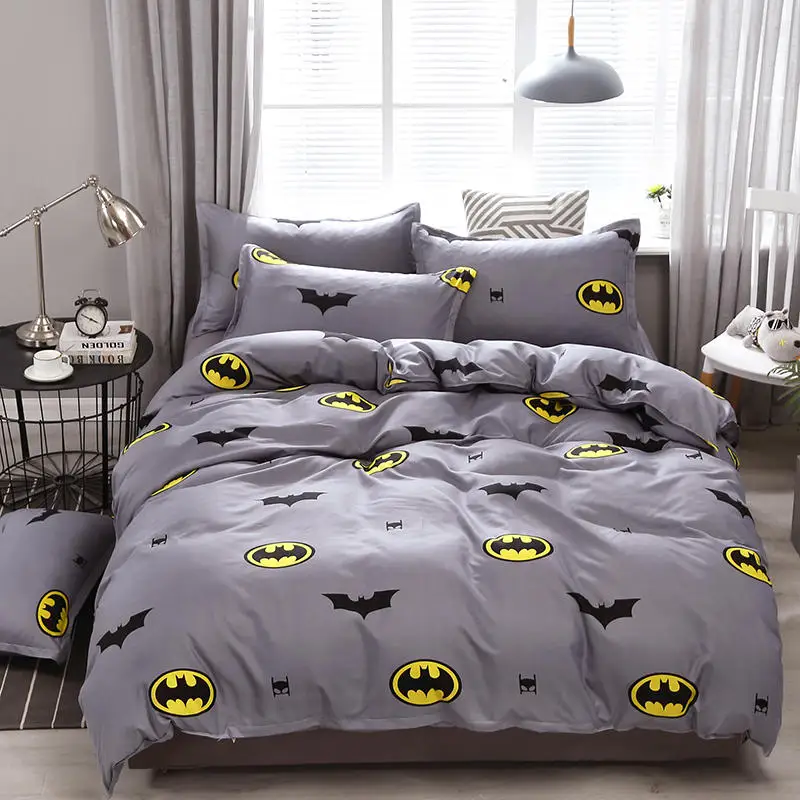 

cute hero cartoon bed linen set queen double single size children duvet cover set
