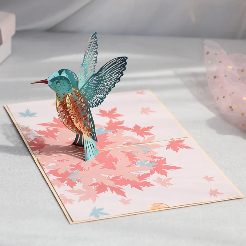 

3D Pop-Up Animal Bird Greeting Card for Birthday Mother's Day Wedding Envelope P82C