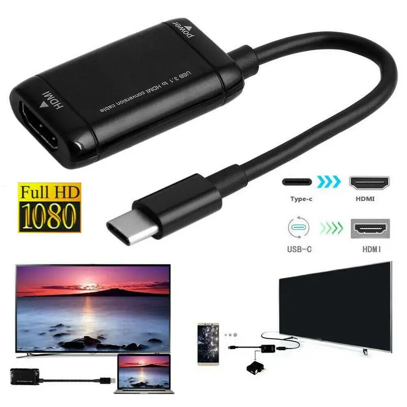 Eastvita 1080p Male-to-female Converter Cable Hdmi Usb-c Usb 3.1 C-type Usb-c-to Adapter R25 For Mobile Computers |