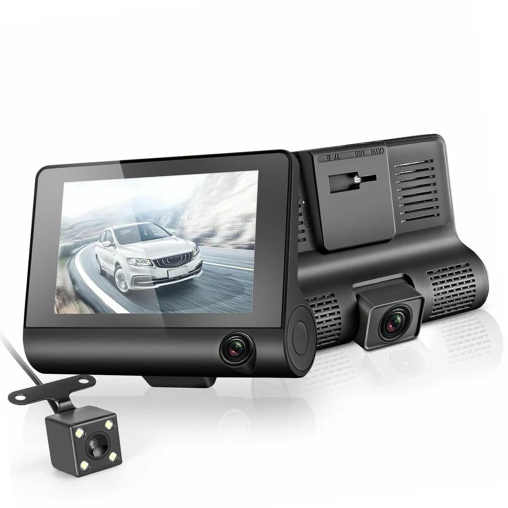 Автомобильный видеорегистратор с 3 камерами 4 0 дюйма Full Hd 1080P|Видеорегистраторы| |